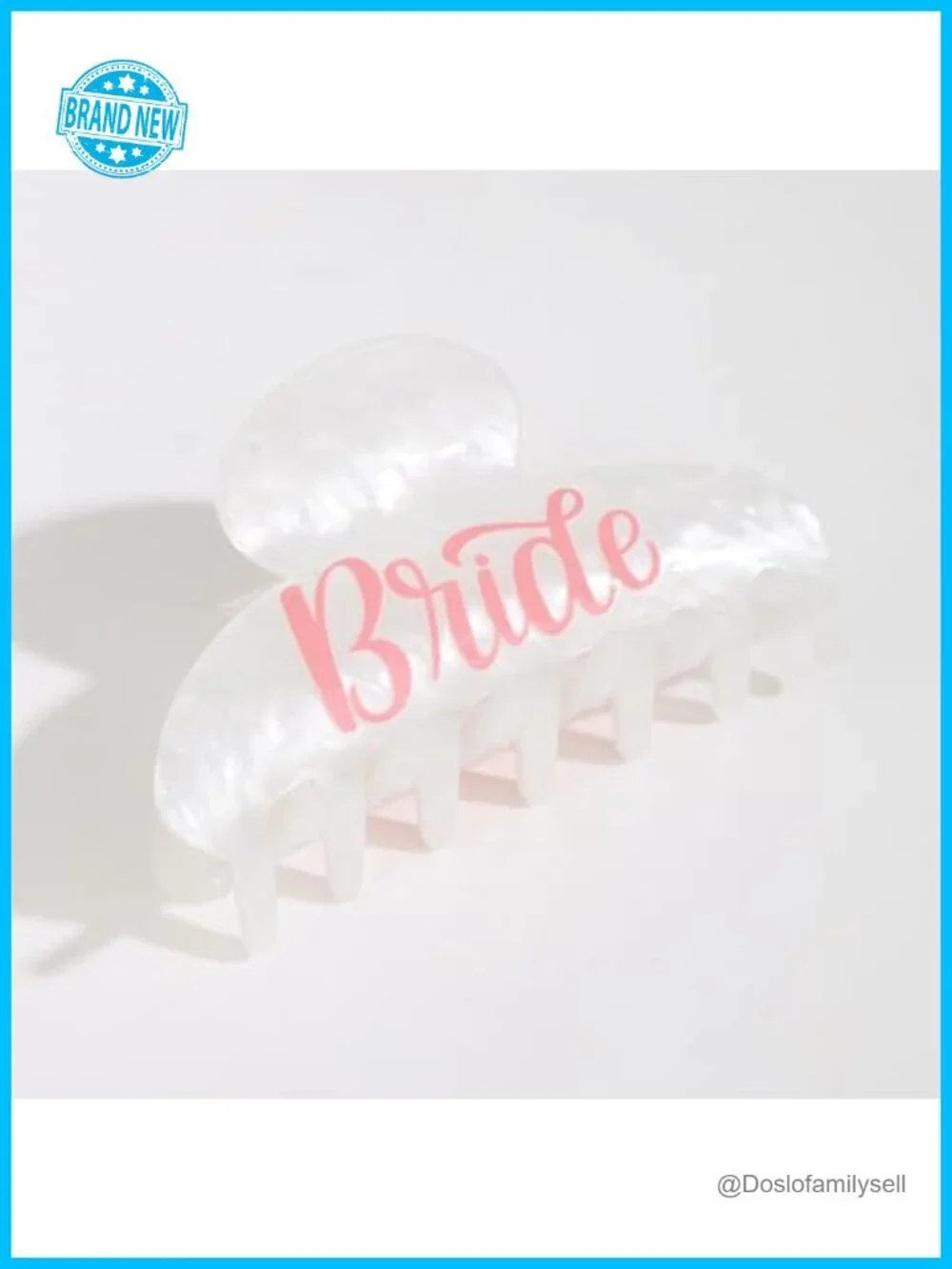 White Bride Claw Clip, Bachelorette Party Hair Accessory, Bridal Shower Gift